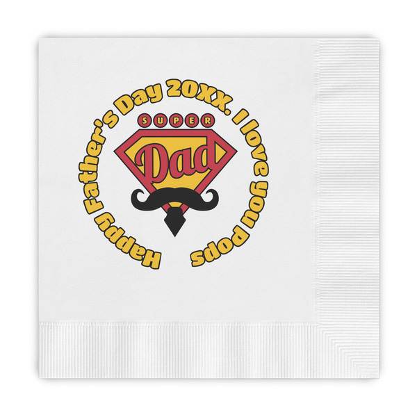 Custom Hipster Dad Embossed Decorative Napkins (Personalized)