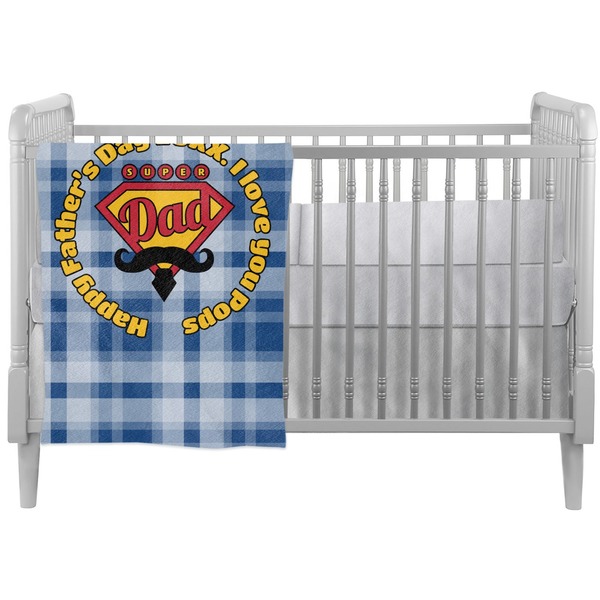 Custom Hipster Dad Crib Comforter / Quilt (Personalized)