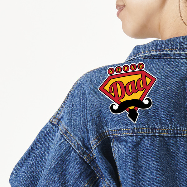 Custom Hipster Dad Twill Iron On Patch - Custom Shape - Large