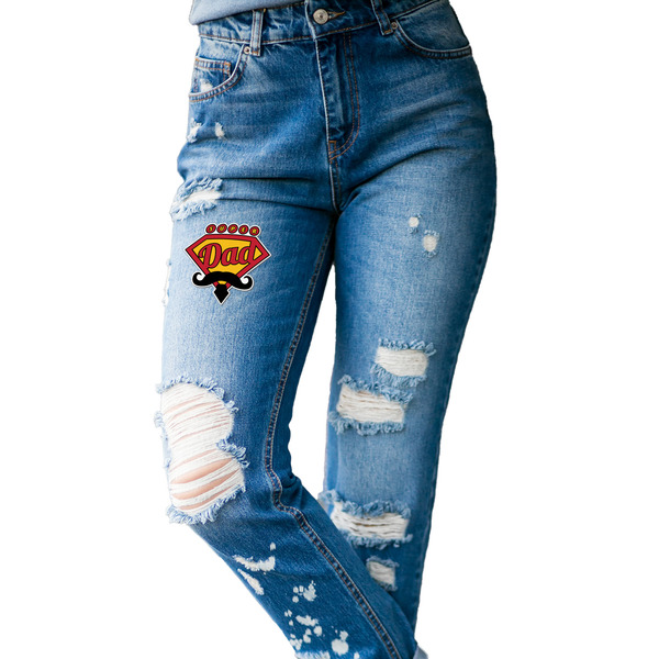 Hipster Dad Custom Shape Iron On Patches - L - single APPROVAL