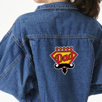 Hipster Dad Twill Iron On Patch - Custom Shape - X-Large