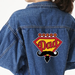 Hipster Dad Twill Iron On Patch - Custom Shape - 2XL - Set of 4