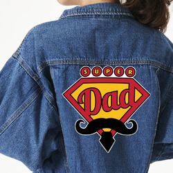 Hipster Dad Twill Iron On Patch - Custom Shape - 3XL - Set of 4