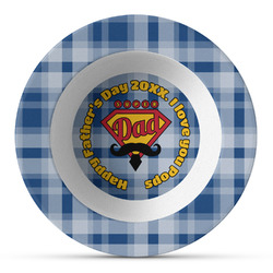 Hipster Dad Plastic Bowl - Microwave Safe - Composite Polymer (Personalized)