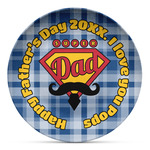 Hipster Dad Microwave Safe Plastic Plate - Composite Polymer (Personalized)