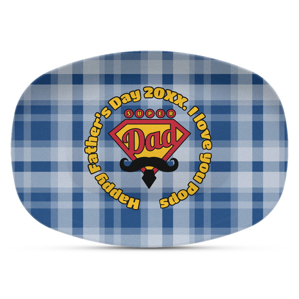 Custom Hipster Dad Plastic Platter - Microwave & Oven Safe Composite Polymer (Personalized)