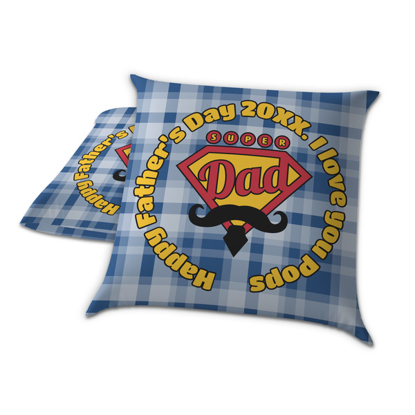 Hipster Dad Decorative Pillow Case - TWO