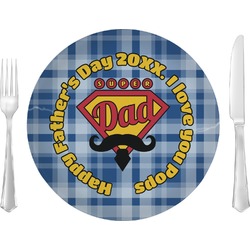 Hipster Dad Glass Lunch / Dinner Plate 10" (Personalized)
