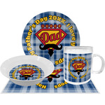 Hipster Dad Dinner Set - Single 4 Pc Setting w/ Name or Text