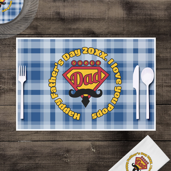 Hipster Dad Disposable Paper Placemat - In Context