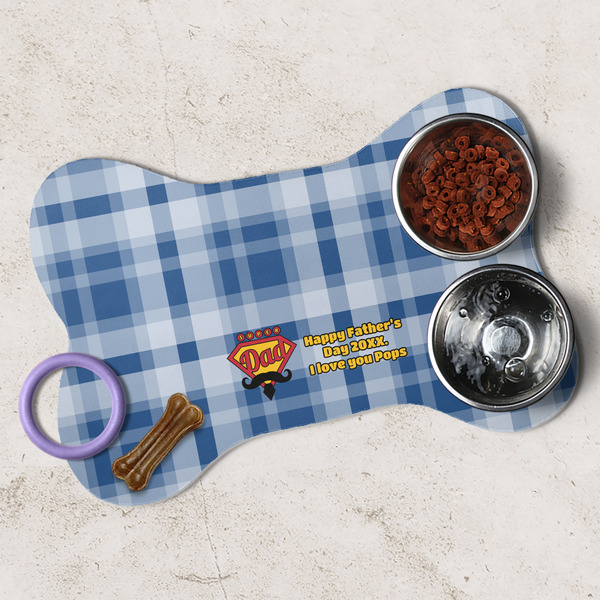 Hipster Dad Dog Bone Shaped Mat Lifestyle