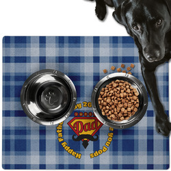 Hipster Dad Dog Food Mat - Large w/ Name or Text
