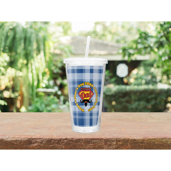 Hipster Dad Double Wall Tumbler with Straw Lifestyle