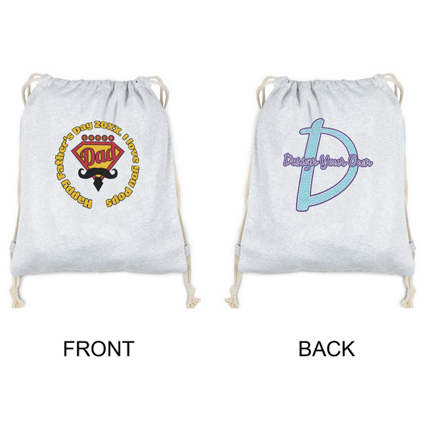 Hipster Dad Drawstring Backpacks - Sweatshirt Fleece - Double Sided - APPROVAL
