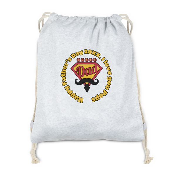 Custom Hipster Dad Drawstring Backpack - Sweatshirt Fleece - Double Sided (Personalized)