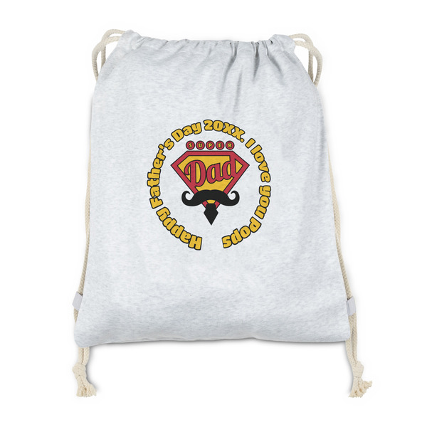 Custom Hipster Dad Drawstring Backpack - Sweatshirt Fleece - Single Sided (Personalized)