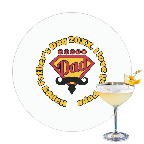 Custom Hipster Dad Printed Drink Topper (Personalized)