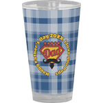 Hipster Dad Pint Glass - Full Color (Personalized)