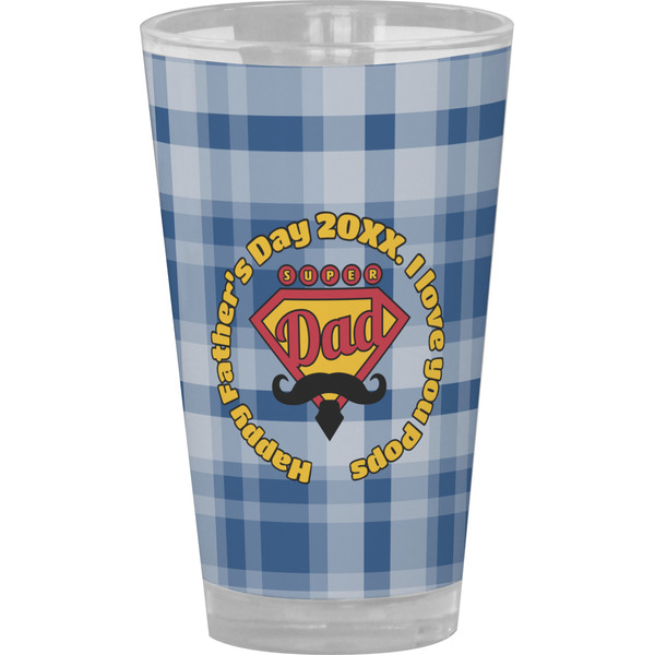 Custom Hipster Dad Pint Glass - Full Color (Personalized)