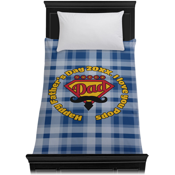 Hipster Dad Duvet Cover - Twin - On Bed - No Prop
