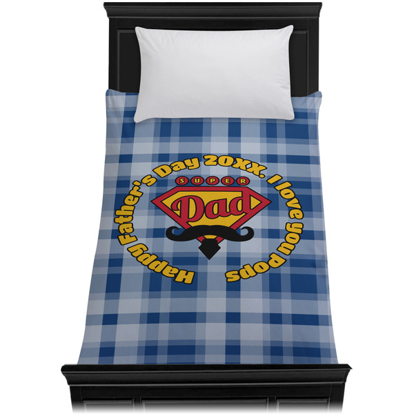 Hipster Dad Duvet Cover - Twin XL - On Bed - No Prop
