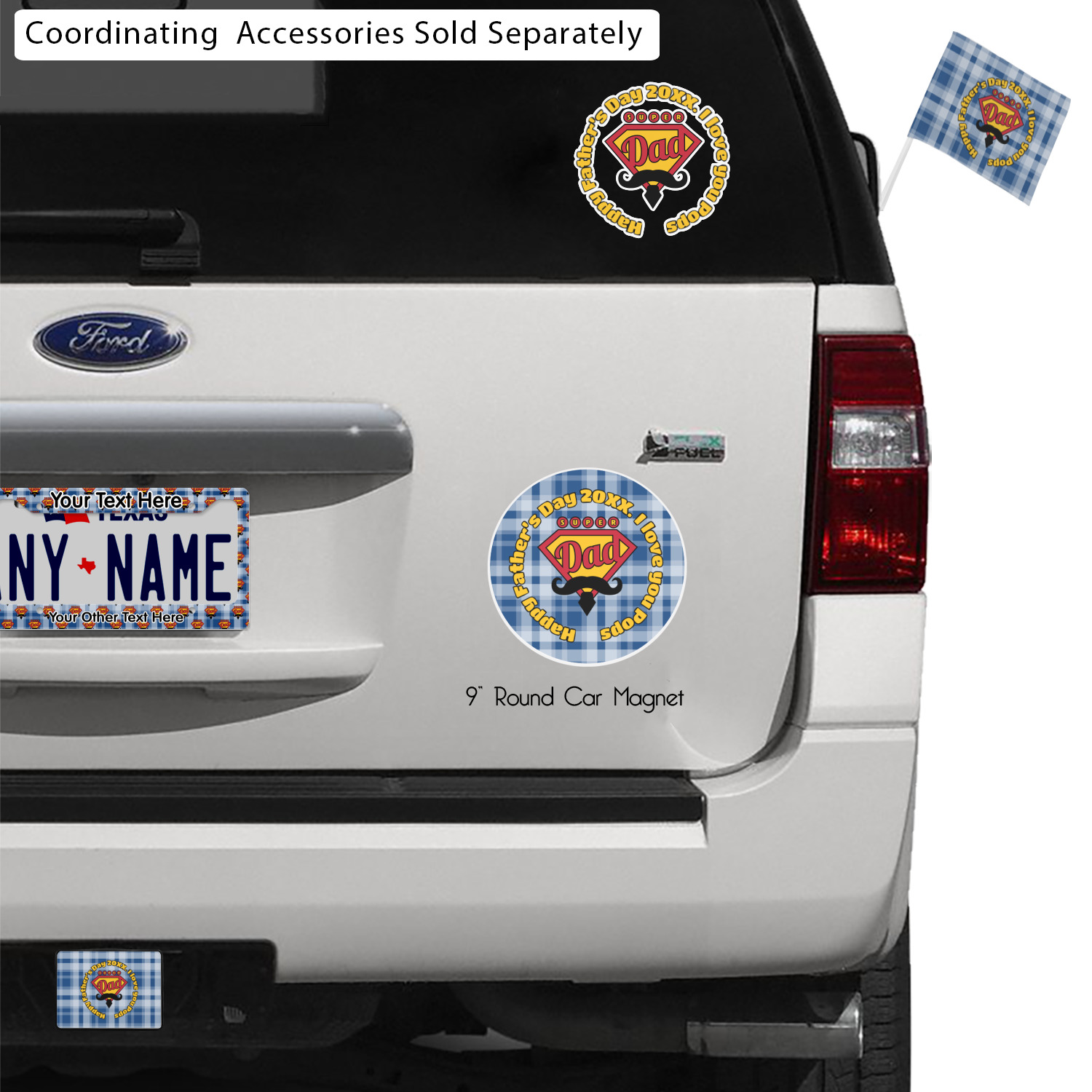 Custom Hipster Dad Graphic Car Decal (Personalized) YouCustomizeIt