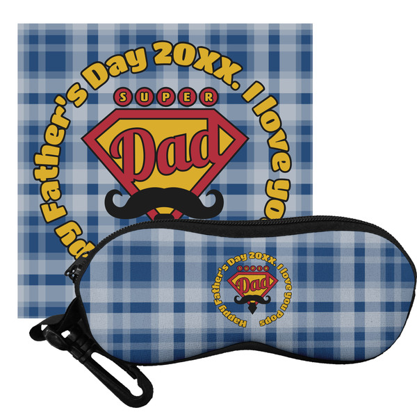 Custom Hipster Dad Eyeglass Case & Cloth (Personalized)