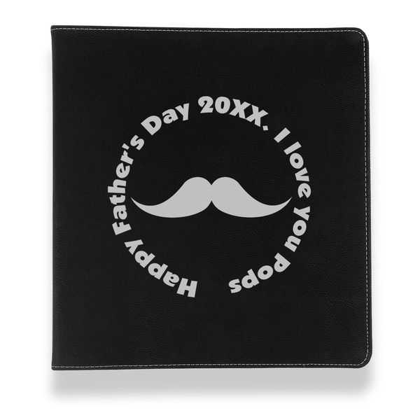 Hipster Dad Leather Binder - 1" - Black - Front View