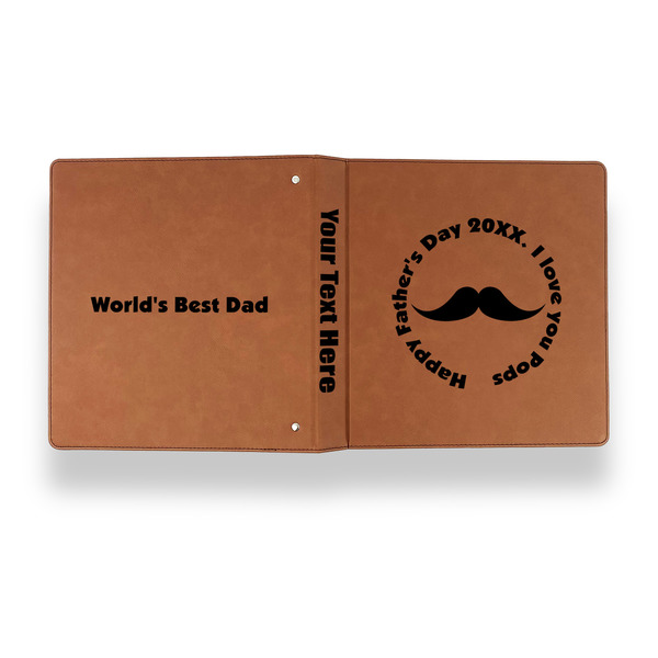 Hipster Dad Leather Binder - 1" - Rawhide - Back Spine Front View