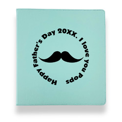 Hipster Dad Leather Binder - 1" - Teal (Personalized)