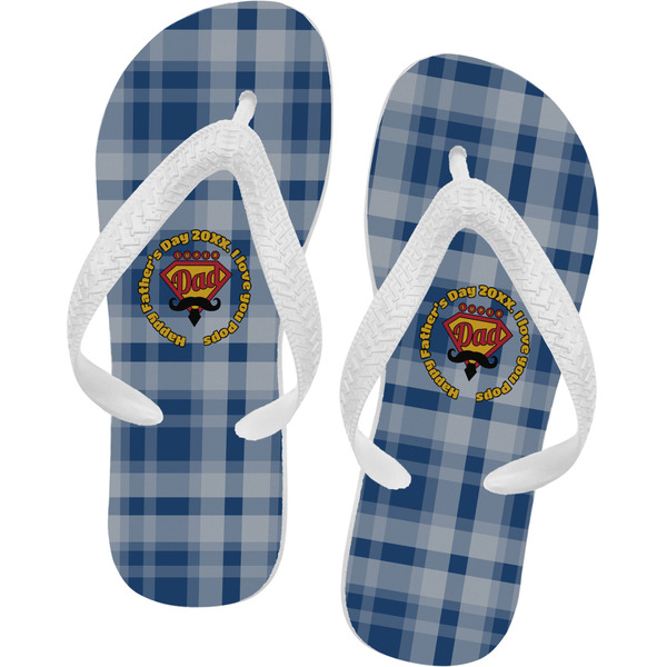 Custom Hipster Dad Flip Flops - XSmall (Personalized)