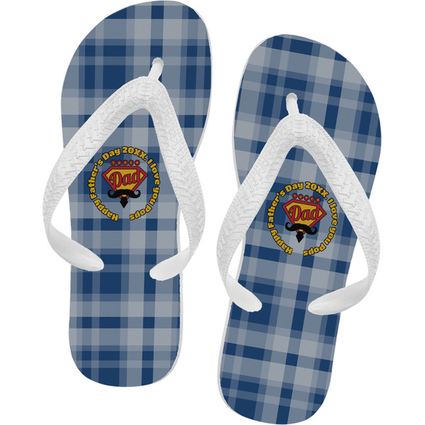Custom Hipster Dad Flip Flops - Large (Personalized)