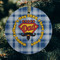 Hipster Dad Frosted Glass Ornament - Round (Lifestyle)