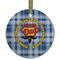 Hipster Dad Frosted Glass Ornament - Round