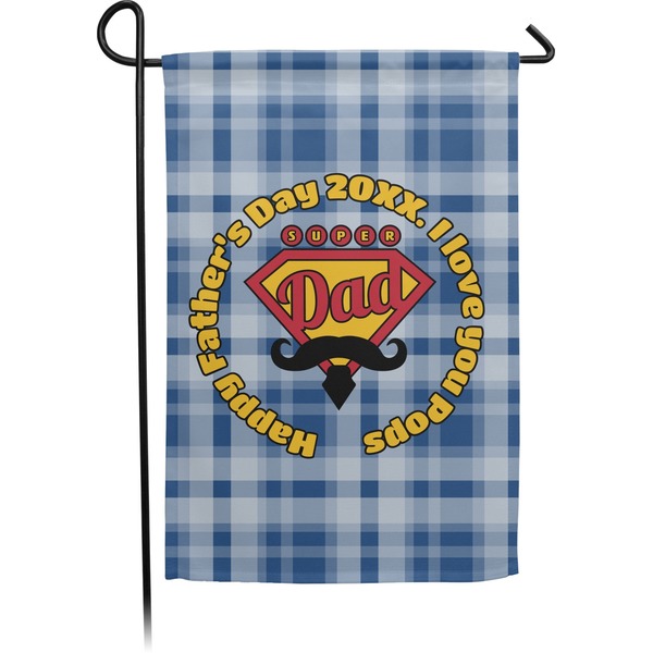 Custom Hipster Dad Small Garden Flag - Double Sided w/ Name or Text