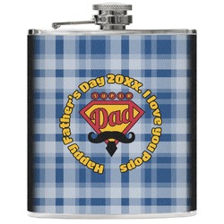 Hipster Dad Genuine Leather Flask (Personalized)