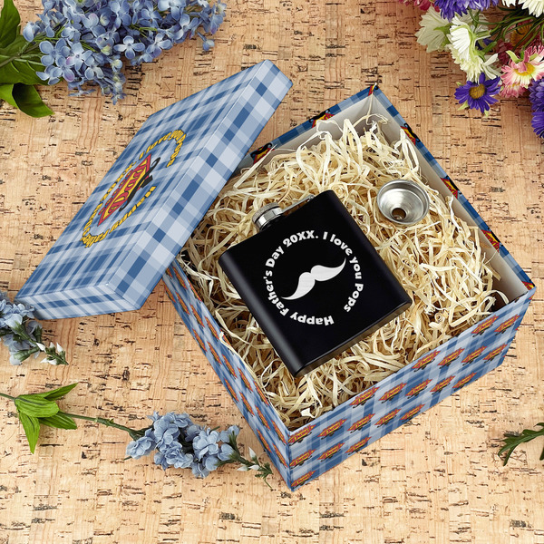 Hipster Dad Gift Boxes with Lid - Canvas Wrapped - Large - In Context