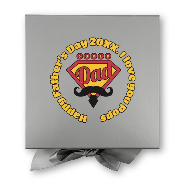 Hipster Dad Gift Boxes with Magnetic Lid - Silver - Approval