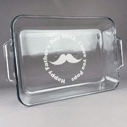 Hipster Dad Glass Baking Dish with Truefit Lid - 13in x 9in (Personalized)