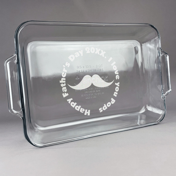 Custom Hipster Dad Glass Baking and Cake Dish (Personalized)