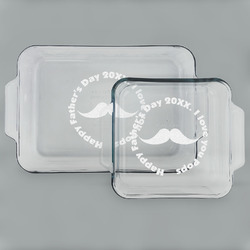 Hipster Dad Set of Glass Baking & Cake Dish - 13in x 9in & 8in x 8in (Personalized)