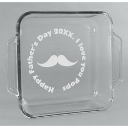 Hipster Dad Glass Cake Dish - 8in x 8in (Personalized)