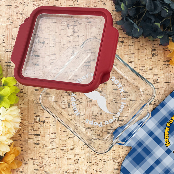 Hipster Dad Glass Cake Dish - LIFESTYLE (8x8)