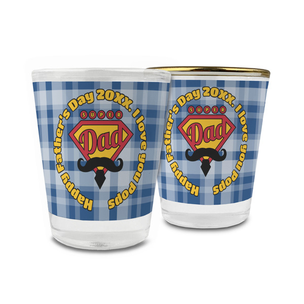 Custom Hipster Dad Glass Shot Glass - 1.5 oz (Personalized)