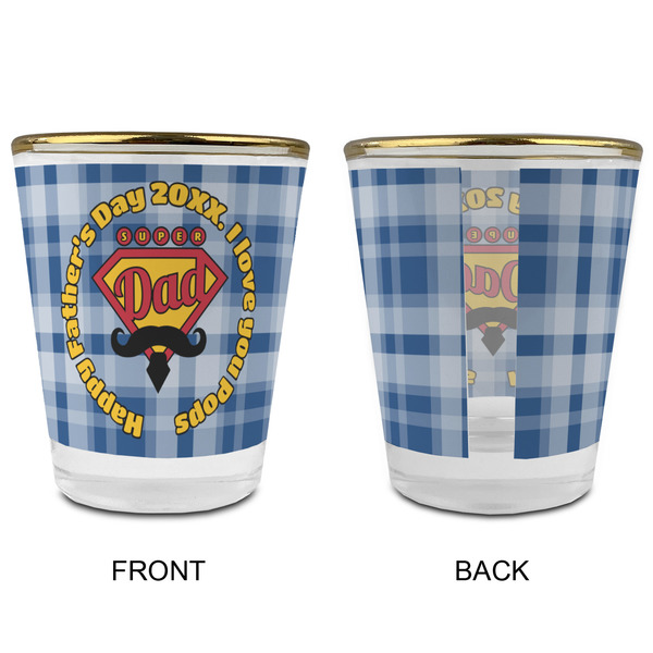 Hipster Dad Glass Shot Glass - with gold rim - APPROVAL