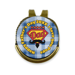 Hipster Dad Golf Ball Marker - Hat Clip - Gold