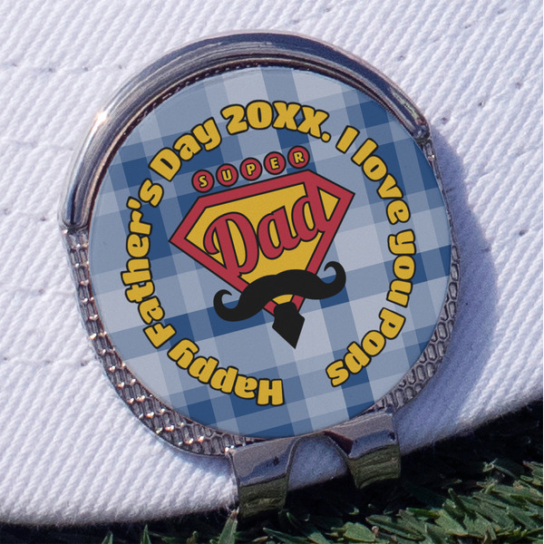 Custom Hipster Dad Golf Ball Marker - Hat Clip