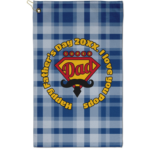 Custom Hipster Dad Golf Towel - Poly-Cotton Blend - Small w/ Name or Text