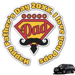Hipster Dad Graphic Car Decal (Personalized)