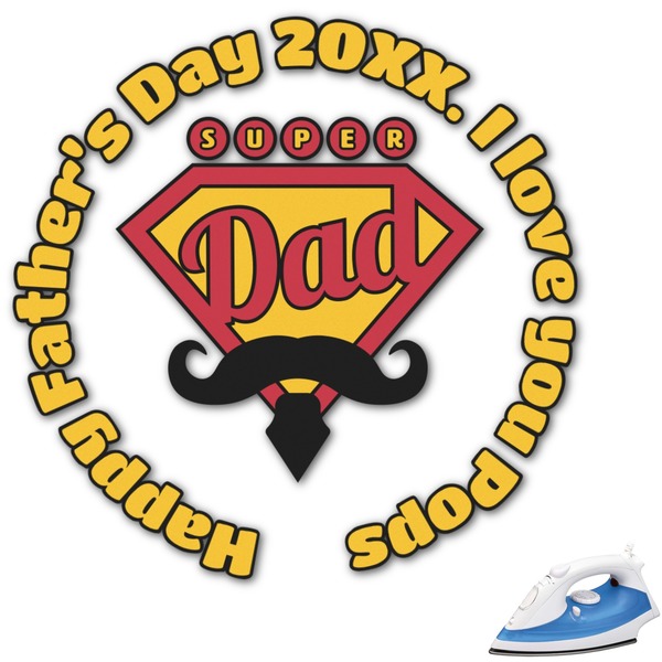 Custom Hipster Dad Graphic Iron On Transfer (Personalized)